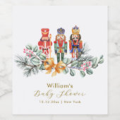 Cute It's Cold Outside Nutcracker Baby Shower  Wijn Etiket (Enkel label)
