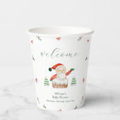 Cute It's Cold Outside Santa Baby Shower Welcome Papieren Bekers (Achterkant)