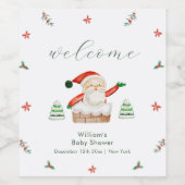 Cute It's Cold Outside Santa Baby Shower Welcome Wijn Etiket (Enkel label)