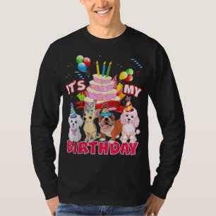 Cute it's My Birthday Dog and Puppy Theme Party Da T-shirt