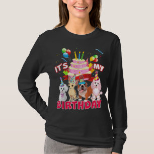 Cute it's My Birthday Dog and Puppy Theme Party Da T-shirt