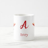 Cute It's Snewing Bold Snowman Face Name Monogram Koffiemok (Center)