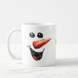 Cute It's Snewing Bold Snowman Face Name Monogram Koffiemok