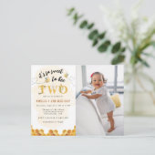 Cute its zo lief om twee verjaardag uitnodiging te (Staand voorkant)