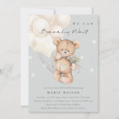 Cute Ivory Barly Wait Balloon Baby shower Uitnodig Bedankkaart (Voorkant)