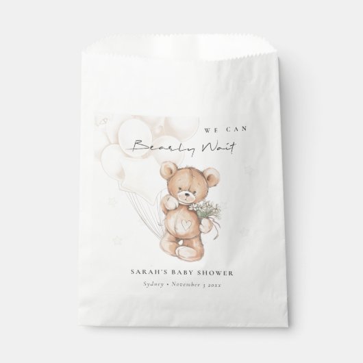 Cute Ivory Barly Wait Beer Balloon Baby shower Bedankzakje (Voorkant)