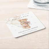 Cute Ivory Barly Wait Beer Balloon Baby shower Kartonnen Onderzetters (Schuin)