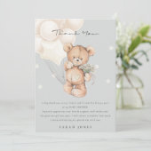 Cute Ivory Beer Barly Wait Balloon Baby shower Bedankkaart (Staand voorkant)