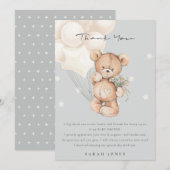 Cute Ivory Beer Barly Wait Balloon Baby shower Bedankkaart (Voorkant / Achterkant)