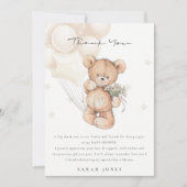 Cute Ivory Beer Barly Wait Balloon Baby shower Bedankkaart (Voorkant)