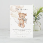 Cute Ivory Beer Barly Wait Balloon Baby shower Bedankkaart (Staand voorkant)