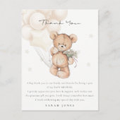 Cute Ivory Beer Barly Wait Balloon Baby shower Briefkaart (Voorkant)