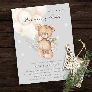Cute Ivory Beer Barly Wait Balloon Baby shower Briefkaart
