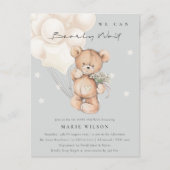 Cute Ivory Beer Barly Wait Balloon Baby shower Briefkaart (Voorkant)
