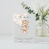 Cute Ivory Beer Barly Wait Balloon Baby shower Briefkaart (Staand voorkant)