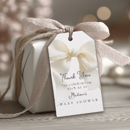 Cute Ivory Coquette Bow Baby Shower Cadeaulabel