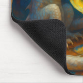 Cute Ivory Dragon & White Wine Fantasy Art Muismat (Hoek)