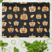 Cute Jack O Lantern Faces Kitchen Towel Theedoek (Gevouwen)