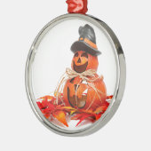 Cute Jack O Lantern Happy Halloween Metalen Ornament (Links)