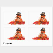 Cute Jack O Lantern Happy Halloween Rechthoekige Sticker (Vel)