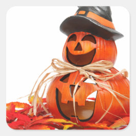 Cute Jack O Lantern Happy Halloween Vierkante Sticker