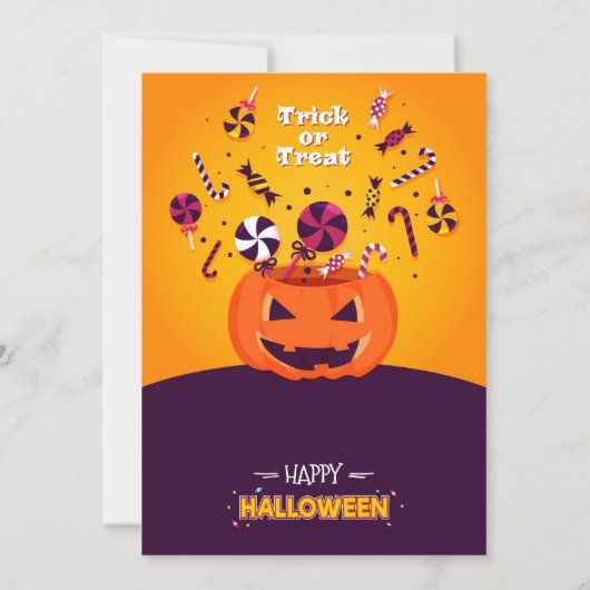 Cute Jack-O-lantern Kinder Halloween Birthday Part Kaart (Achterkant)