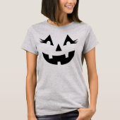 Cute Jack O Lantern met Lashes Black Halloween T-shirt (Voorkant)