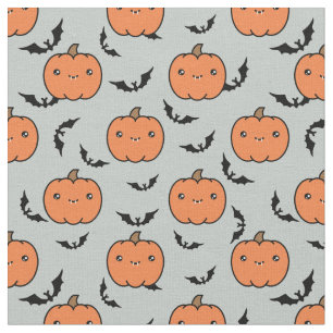 Cute Jack-O-Lantern pomkins & Bats Pattern Stof