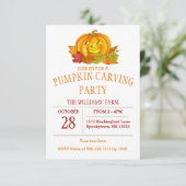 Cute Jack-O-Lantern Pumpkin Carving Party Kaart (Staand voorkant)