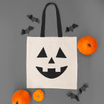 Cute Jack O Lantern Pumpkin Face Halloween Tote Bag<br><div class="desc">Viel Halloween in stijl met deze schattige pompoen canvas tas. Deze leuke jack van lantaarns design heeft een vrolijke tanden.</div>