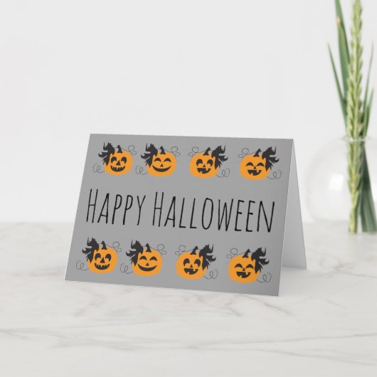 Cute Jack O Lantern Pumpkin Oranje Boarder Kaart (Voorkant)