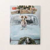 Cute Jack Russel met Kerstmis Legpuzzel (Verticaal)