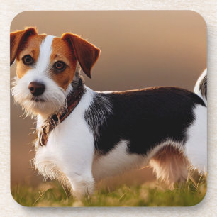 Cute Jack Russel Terrier Dog Foto Bier Onderzetter