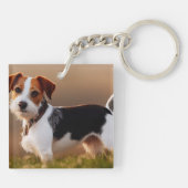Cute Jack Russel Terrier Dog Foto Sleutelhanger (Achterkant)