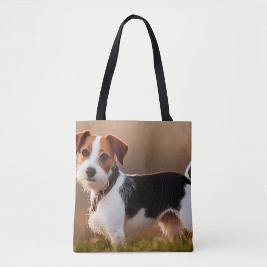 Cute Jack Russel Terrier Dog Photograph Tote Bag (Voorkant)
