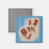 CUTE Jack Russell-doodsbange Magneet (Voorkant / Achterkant)