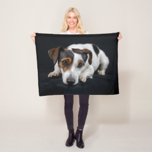 Cute Jack Russell Fleece Deken