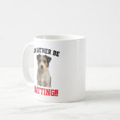 Cute Jack Russell 'I'd rather be RATTING' mug Koffiemok (Voorkant links)
