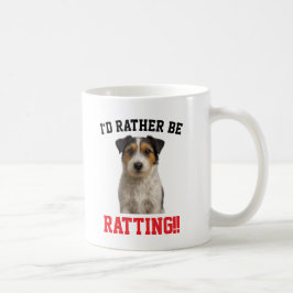 Cute Jack Russell 'I'd rather be RATTING' mug Koffiemok