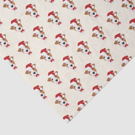 Cute Jack Russell met een kerstman Tissuepapier (Detail)