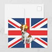 Cute Jack Russell met een Kroon- en Uniefacter Briefkaart (Voorkant / Achterkant)