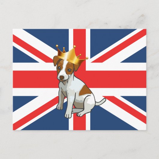 Cute Jack Russell met een Kroon- en Uniefacter Briefkaart (Voorkant)