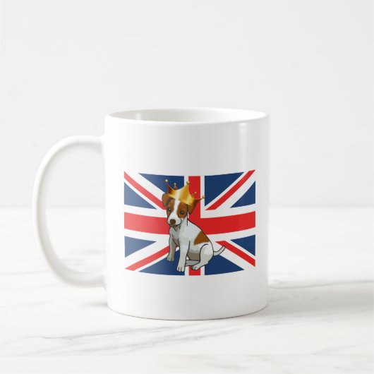 Cute Jack Russell met een Kroon- en Uniefacter Koffiemok (Links)