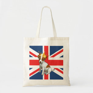 Cute Jack Russell met een Kroon- en Uniefacter Tote Bag