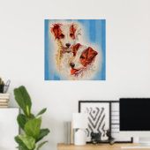 CUTE Jack Russell poster van doodsbange mensen (Thuiskantoor)