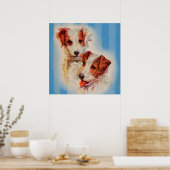CUTE Jack Russell poster van doodsbange mensen (Keuken)