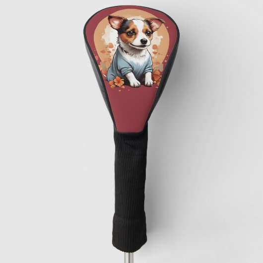 Cute Jack Russell Puppy Golfheadcover (Voorkant)