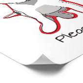 Cute Jack Russell Puppy Poster met Red Accent (Hoek)