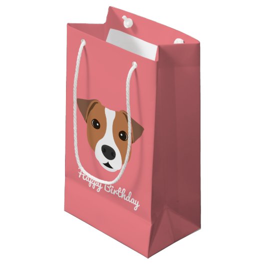 Cute Jack Russell Small Gift Bag Klein Cadeauzakje (Voorkant Gekanteld)