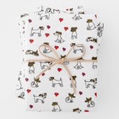 Cute Jack Russell Terrier Cartoon Cadeaupapier Set (In situ)